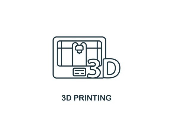 3D Printing Icon for Web and Editorial Design
