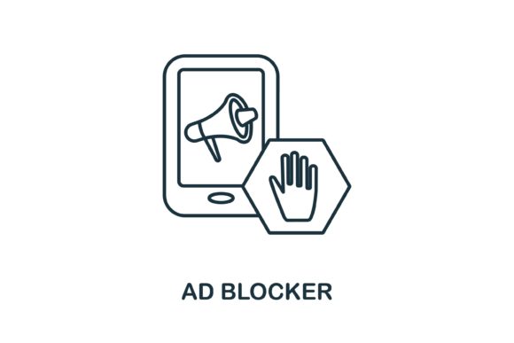 Ad Blocker Icon: A Modern Graphic for Web and Editorial Design