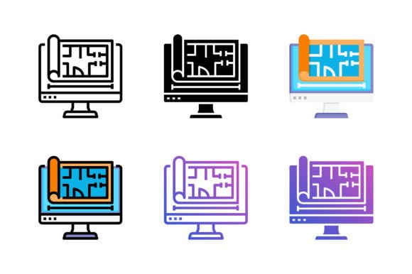 Architecture Icon for Embroidery Projects