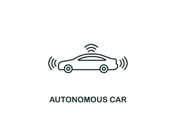 Autonomous Car Icon for Digital Products and Graphics