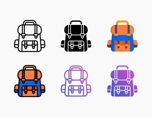 Bag School Icon: A Versatile Graphic Design Asset for Modern Branding