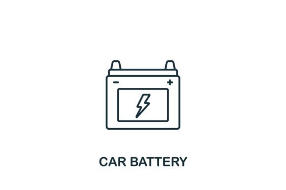 Car Battery Icon for Local Business Branding and Graphics