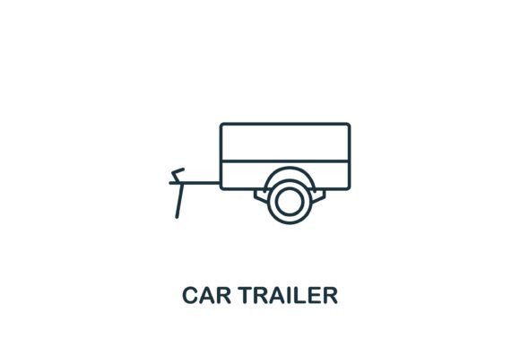 Car Trailer Icon for Local Business Graphics