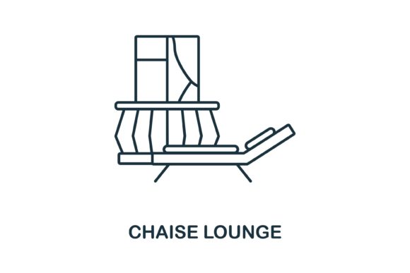 Chaise Lounge Icon: A Modern Graphic Asset for Blog and Website Design