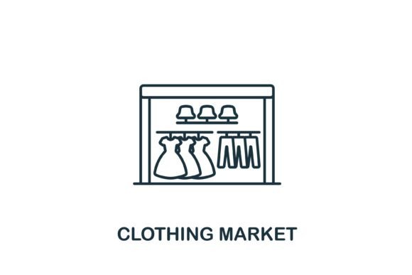 Clothing Market Icon: A Versatile Graphic for Local Branding