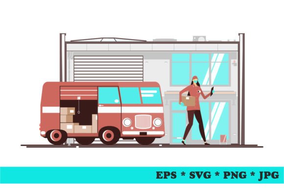 Courier Delivery Flat Design for Modern Business Graphics