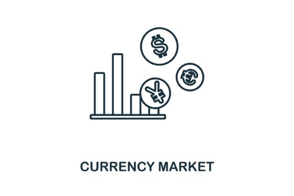Currency Market Icon for Local Business Graphics