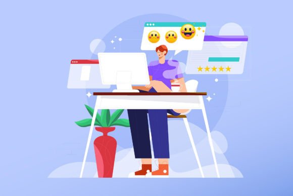 Customer Review Vector Illustration