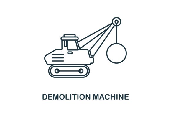 Demolition Machine Icon for Graphics and Icons