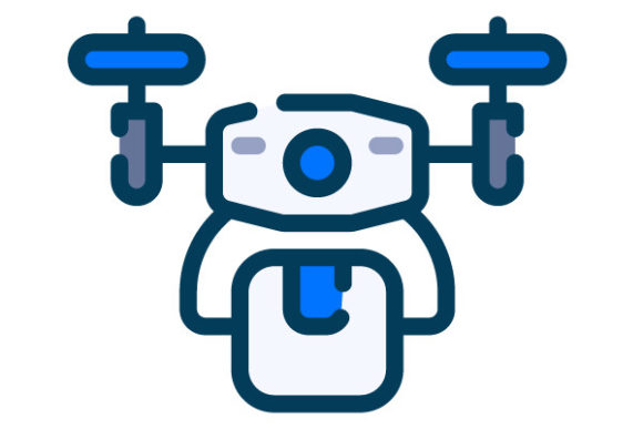 Drone Delivery Filled Line Icon for Modern Graphics