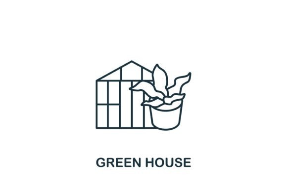 Green House Icon for Crafting and Graphics