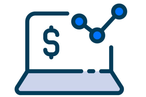 Online Investment Filled Line Graphics for Icons