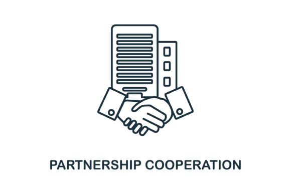 Partnership Cooperation Icon for Branding and Marketing Graphics