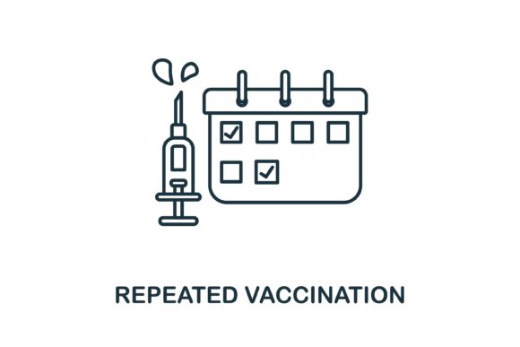 Repeated Vaccination Icon for Web and Editorial Design