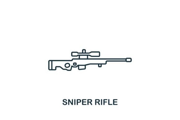 Sniper Rifle Icon for Graphic Design Projects