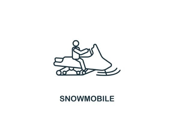 Snowmobile Icon Graphic for Handmade Projects
