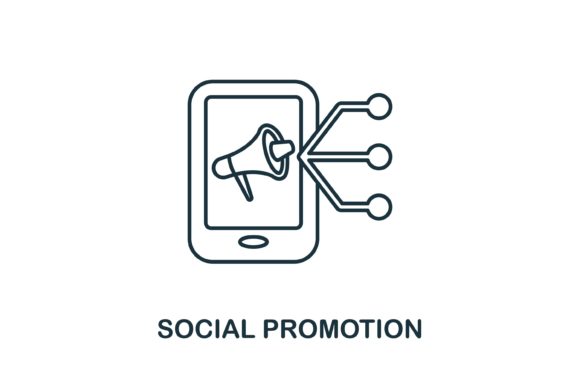Social Promotion Icon for Small Business Branding