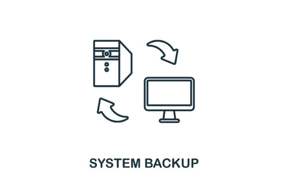 System Backup Icon: A Modern Graphic for Website and Editorial Design