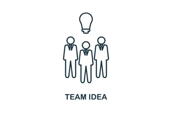 Team Idea Icon: A Modern Graphic Asset for Blog and Website Design