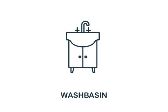 Washbasin Icon for Modern Graphic Design