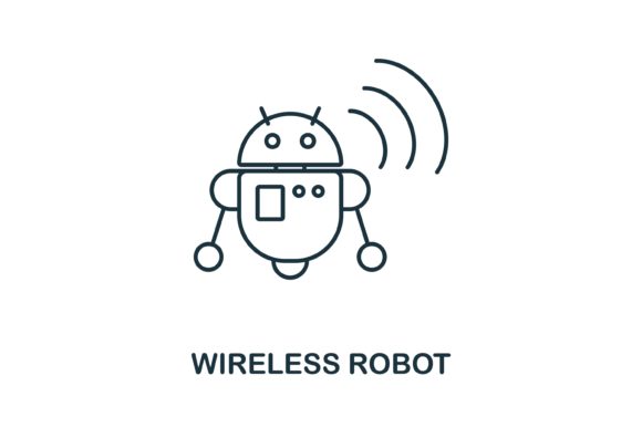 Wireless Robot Icon for Local Business Graphics