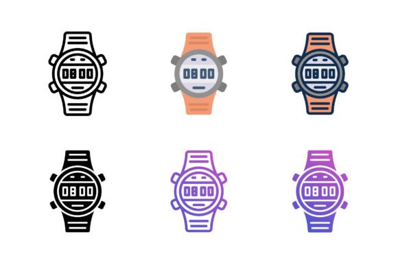 Wristwatch Icon for Local Business Graphics